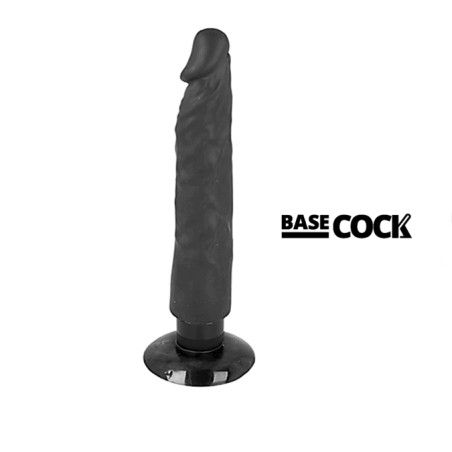 BASECOCK - REALISTIC VIBRATOR 2-1 BLACK 20 CM