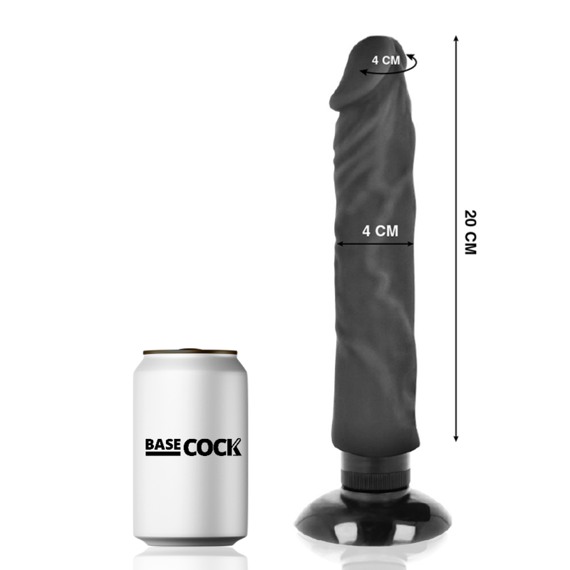 BASECOCK - REALISTIC VIBRATOR 2-1 BLACK 20 CM BASECOCK - 2