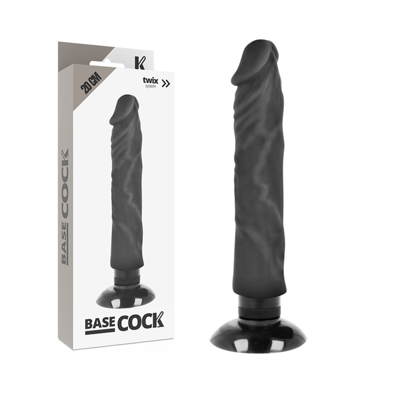 BASECOCK - REALISTIC VIBRATOR 2-1 BLACK 20 CM BASECOCK - 3