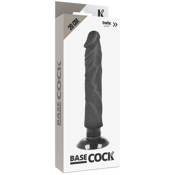 BASECOCK - REALISTIC VIBRATOR 2-1 BLACK 20 CM BASECOCK - 6