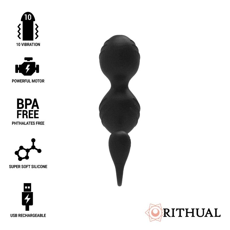 RITHUAL - NISHA RECHARGEABLE VIBRATING KEGEL BALLS BLACK RITHUAL - 1