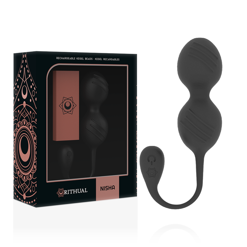 RITHUAL - NISHA RECHARGEABLE VIBRATING KEGEL BALLS BLACK RITHUAL - 2