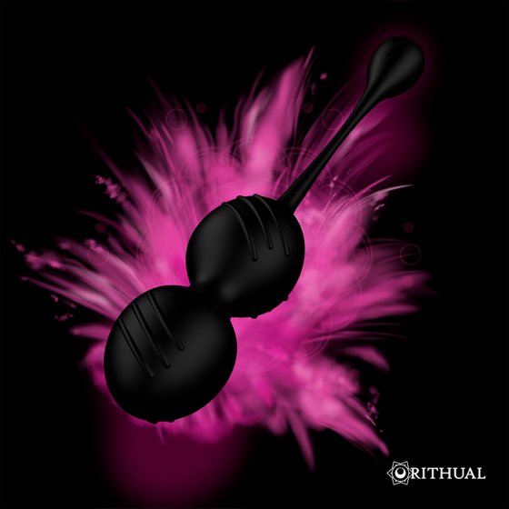 RITHUAL - NISHA RECHARGEABLE VIBRATING KEGEL BALLS BLACK RITHUAL - 4