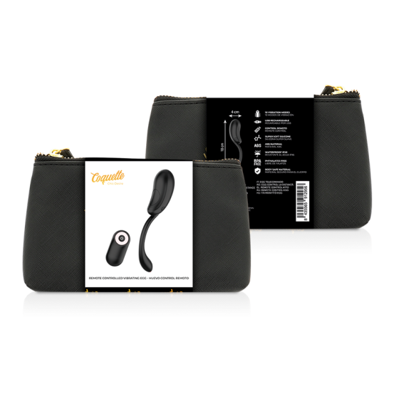 COQUETTE TOYS - VIBRATING EGG REMOTE CONTROL RECHARGEABLE BLACK/ GOLD COQUETTE TOYS - 3