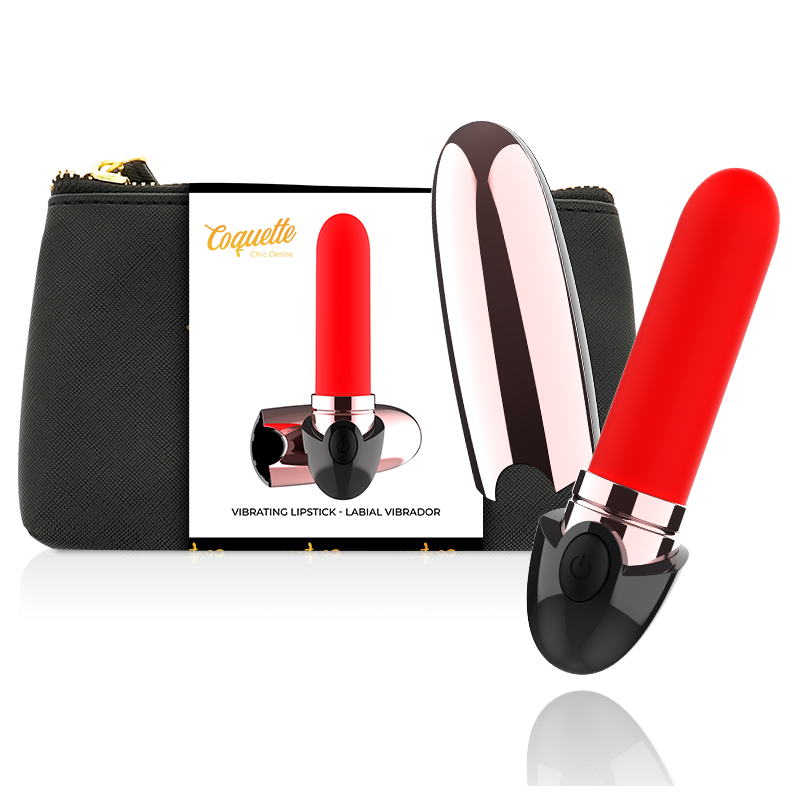 COQUETTE TOYS - VIBRATOR RECHARGEABLE LIPSTICK BLACK/ GOLD COQUETTE TOYS - 1