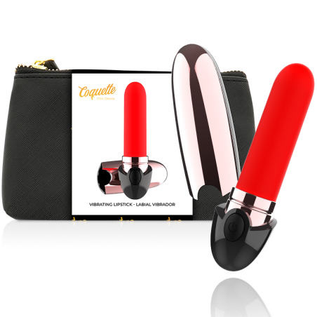 COQUETTE TOYS - VIBRATOR RECHARGEABLE LIPSTICK BLACK/ GOLD