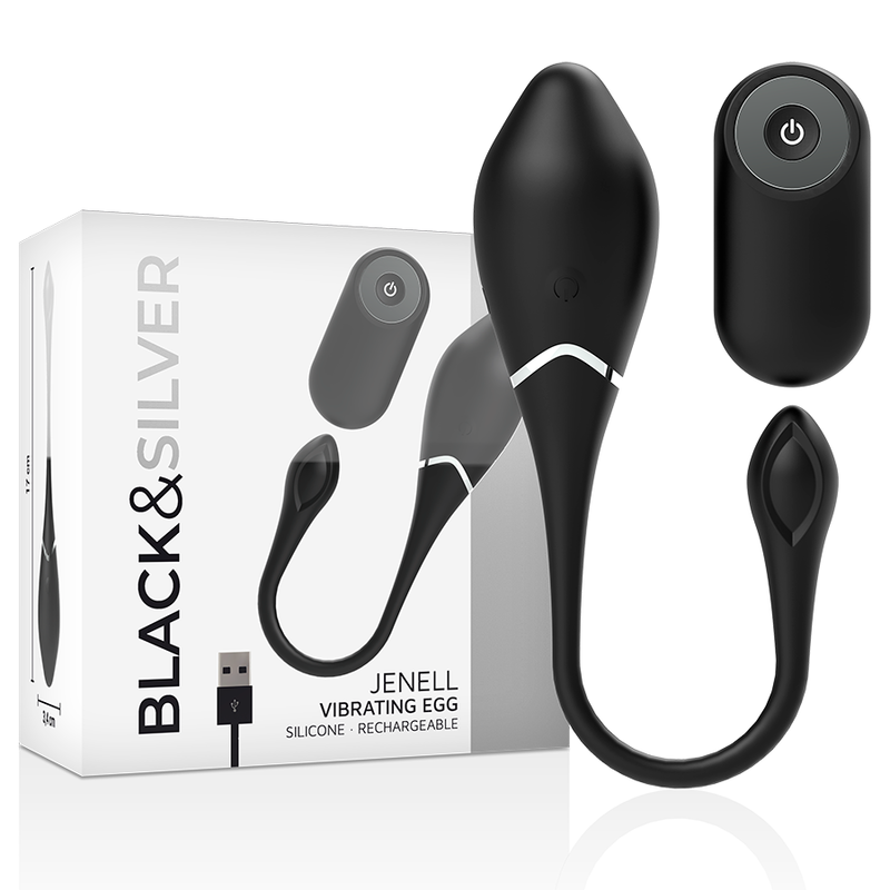 BLACK&SILVER - JENELL RECHARGEABLE VIBRATING EGG BLACK&SILVER - 3