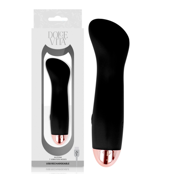 DOLCE VITA - RECHARGEABLE VIBRATOR ONE BLACK 7 SPEED