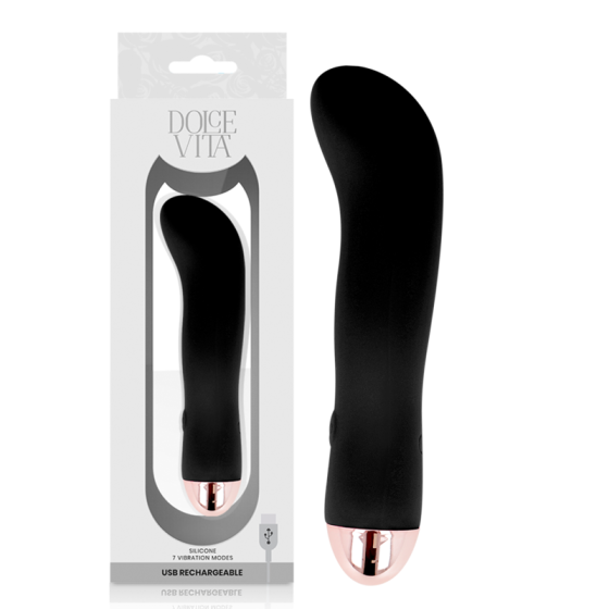 DOLCE VITA - RECHARGEABLE VIBRATOR TWO BLACK 7 SPEED DOLCE VITA - 1