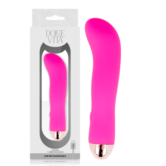 DOLCE VITA - RECHARGEABLE VIBRATOR TWO PINK 7 SPEEDS DOLCE VITA - 1