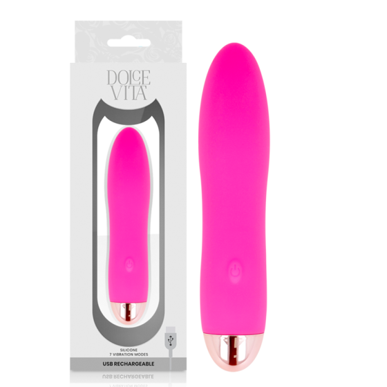 DOLCE VITA - RECHARGEABLE VIBRATOR FOUR PINK 7 SPEEDS DOLCE VITA - 1