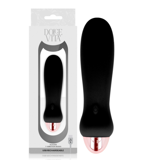 DOLCE VITA - RECHARGEABLE VIBRATOR FIVE BLACK 7 SPEEDS DOLCE VITA - 1