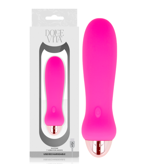 DOLCE VITA - RECHARGEABLE VIBRATOR FIVE PINK 7 SPEEDS DOLCE VITA - 1