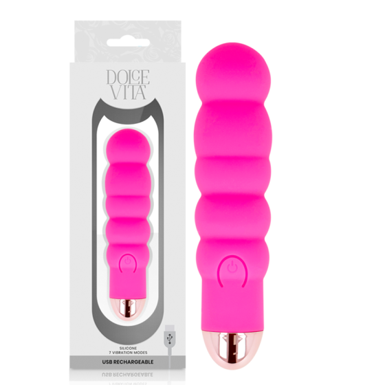 DOLCE VITA - RECHARGEABLE VIBRATOR SIX PINK 7 SPEEDS DOLCE VITA - 1