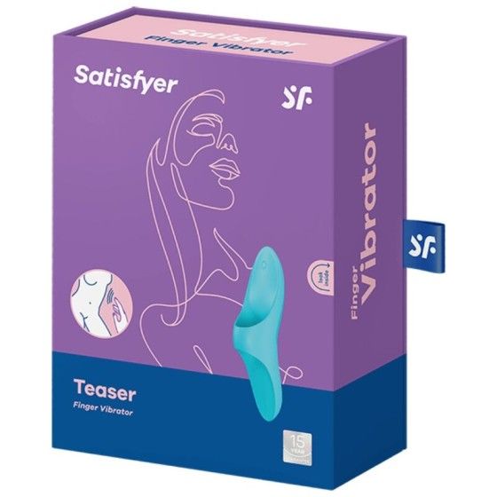 SATISFYER - TEASER FINGER VIBRATOR BLUE LIGHT SATISFYER VIBRATOR - 5