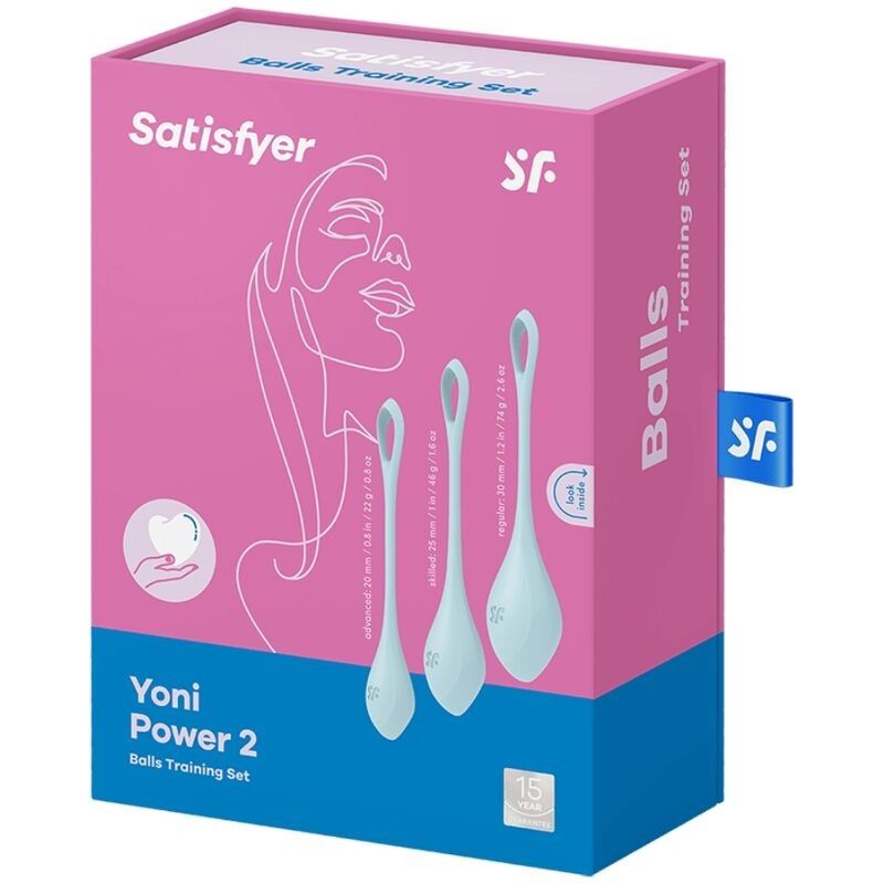 SATISFYER - YONI POWER 2 TRAINING SET BLUE SATISFYER BALLS - 3