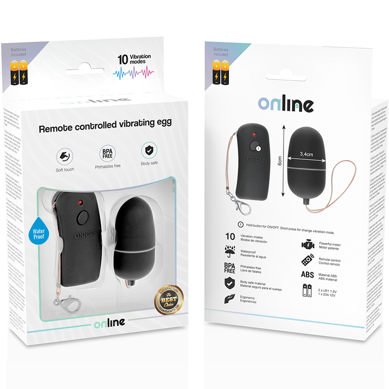 ONLINE - REMOTE CONTROLLED VIBRATING EGG BLACK ONLINE - 4