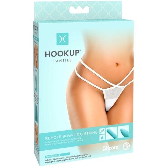 HOOK UP PANTIES - REMOTE BOW-TIE G-STRING SIZE S/L HOOK UP - 1