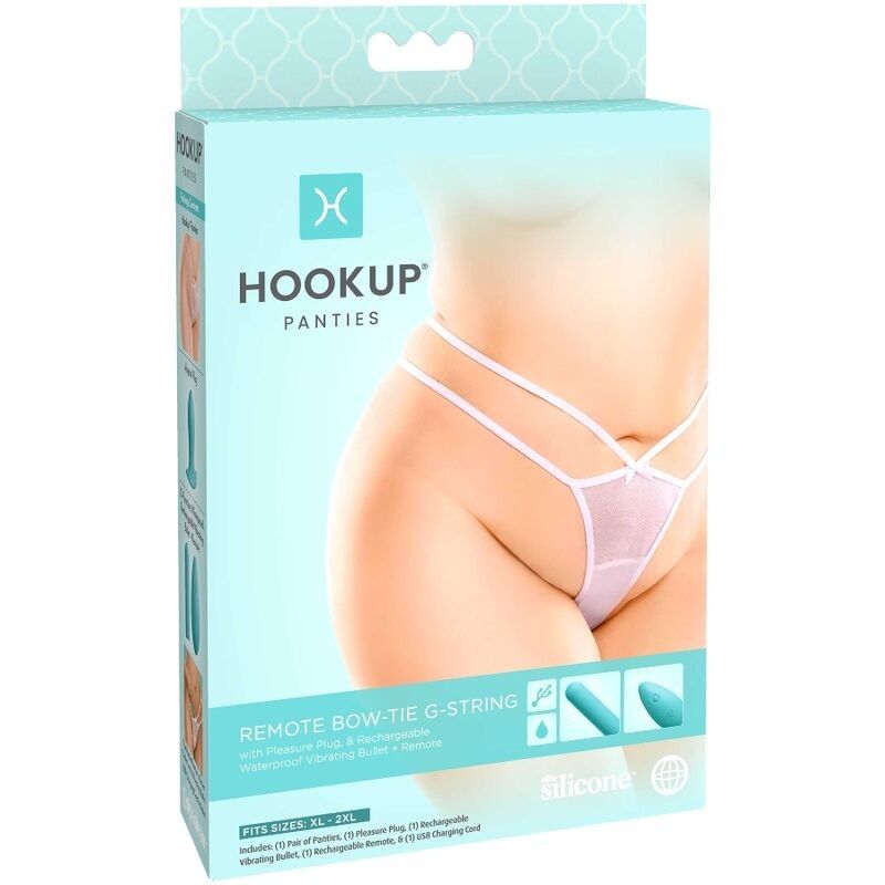 HOOK UP PANTIES - REMOTE BOW-TIE G-STRING SIZE XL/XXL HOOK UP - 1