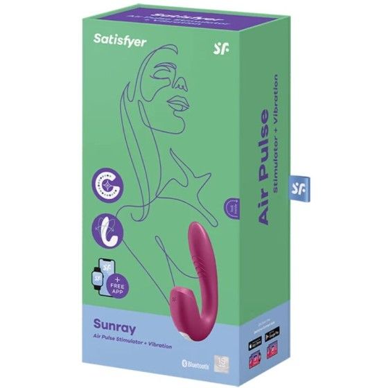 SATISFYER - SUNRAY STIMULATOR AND VIBRATOR APP RED SATISFYER CONNECT - 3
