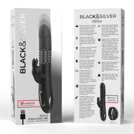 BLACK&SILVER - KENJI STIMULATING VIBE COMPATIBLE WITH WATCHME WIRELESS TECHNOLOGY BLACK&SILVER - 8