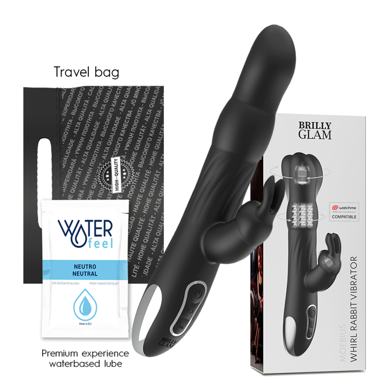 BRILLY GLAM- MOEBIUS RABBIT VIBRATOR & ROTATOR COMPATIBLE WITH WATCHME WIRELESS TECHNOLOGY BRILLY GLAM - 2