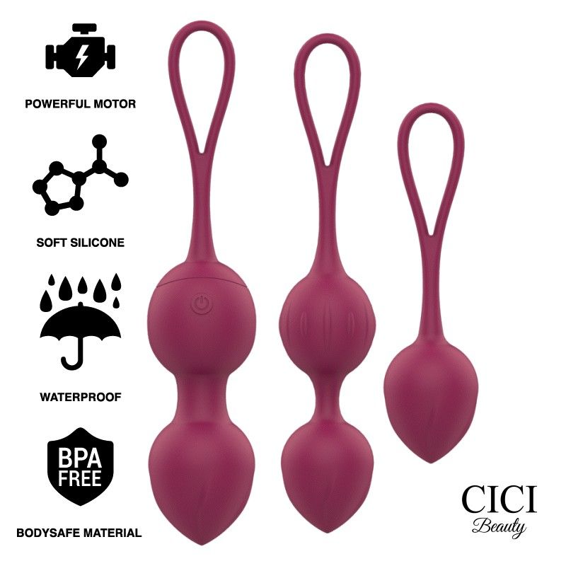 CICI BEAUTY - PREMIUM SILICONE 3 VIBRATING KEGEL BEADS REMOTE CONTROL CICI BEAUTY - 1