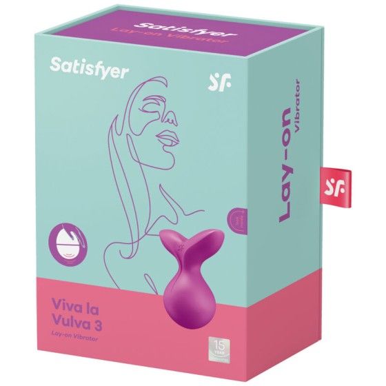 SATISFYER - VIVA LA VULVA 3 LAY-ON VIBRATOR VIOLET SATISFYER LAYONS - 4