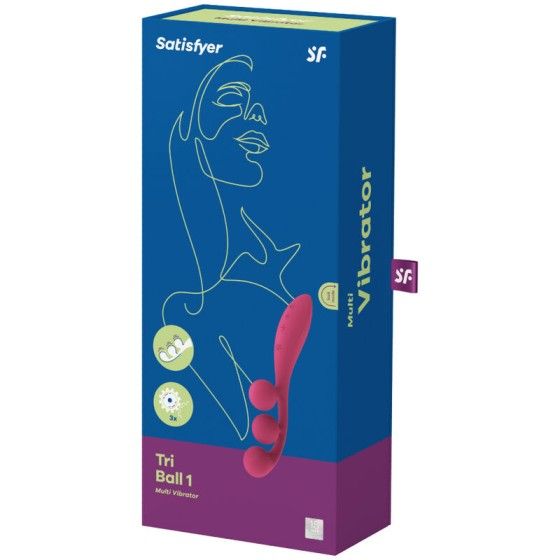 SATISFYER - TRI BALL 1 MULTI VIBRATOR RED SATISFYER VIBRATOR - 4