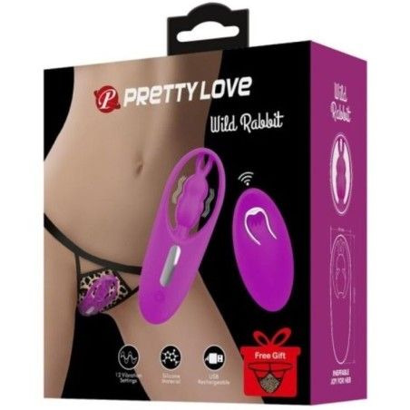 PRETTY LOVE - WILD RABBIT STIMULATOR FOR PANTIES WITH REMOTE CONTROL LILAC