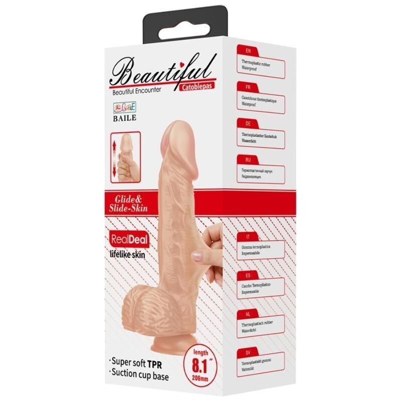 BAILE - BEAUTIFUL ENCOUNTER CATOBLEPAS FLEXIBLE REALISTIC DILDO 20.6 CM NATURAL BAILE DILDOS - 7