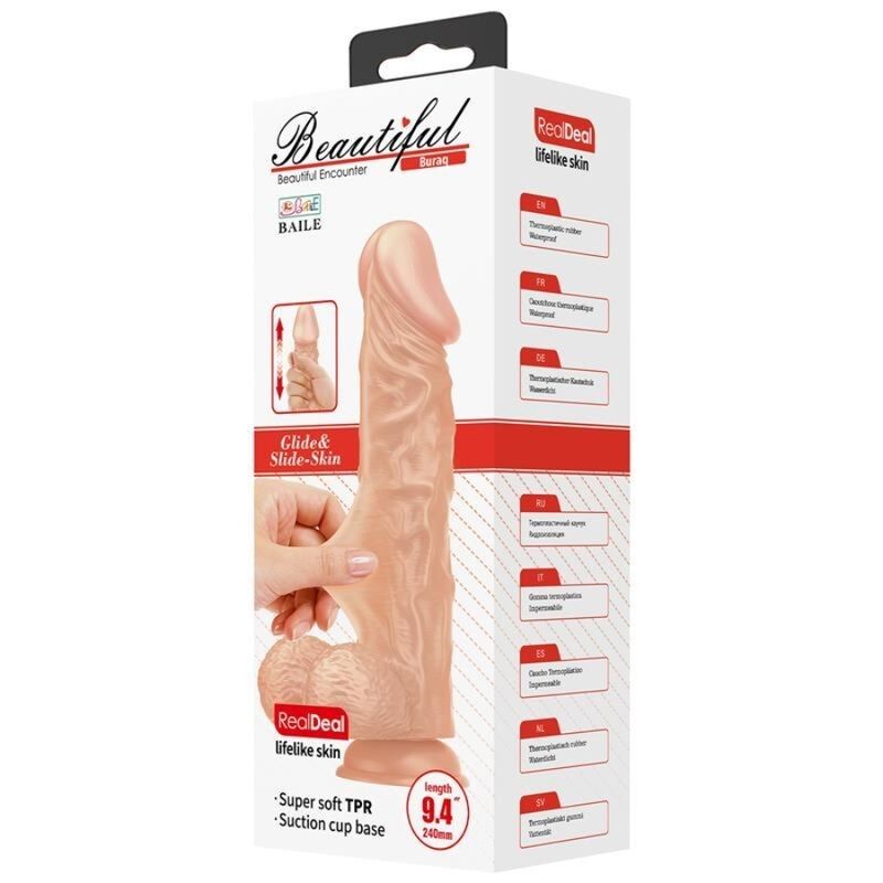 BAILE - BEAUTIFUL ENCOUNTER BURAQ FLEXIBLE REALISTIC DILDO 24 CM NATURAL BAILE DILDOS - 7