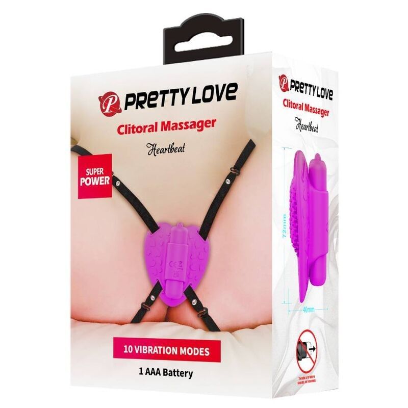 PRETTY LOVE - HEARTBEAT CLITORIS MASSAGER 10 VIBRATION MODES PURPLE PRETTY LOVE FLIRTATION - 9