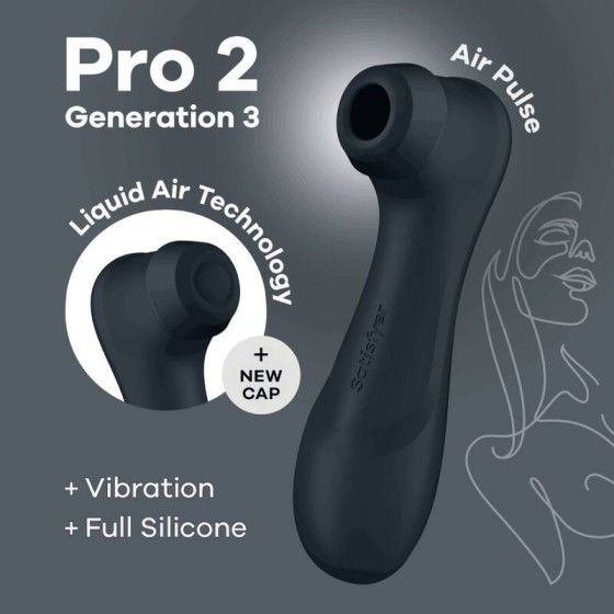 SATISFYER - PRO 2 GENERATION 3 LIQUID AIR TECHNOLOGY BLACK SATISFYER AIR PULSE - 5