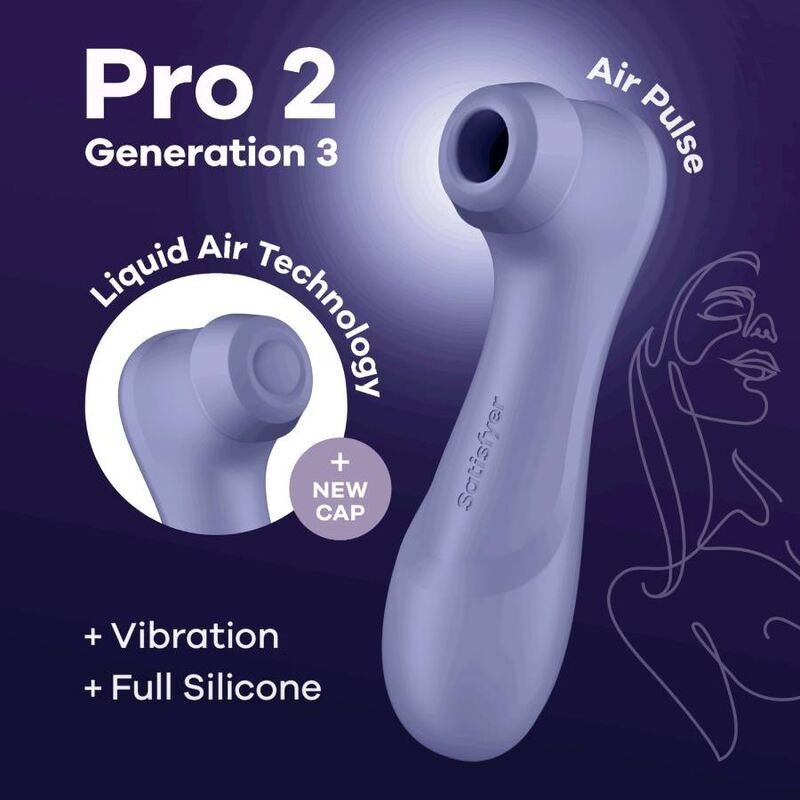 SATISFYER - PRO 2 GENERATION 3 LIQUID AIR TECHNOLOGY LILAC SATISFYER AIR PULSE - 5