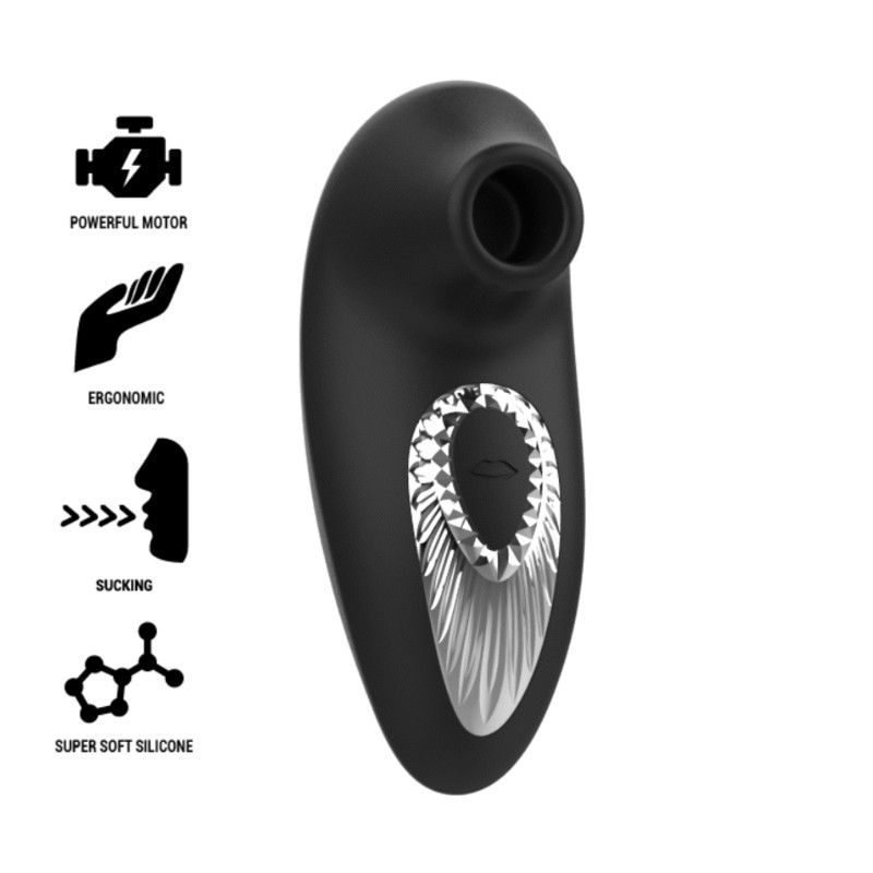 BLACK&SILVER - DRAKE DELUXE SUCKING VIBE RECHARGEABLE SILICONE BLACK BLACK&SILVER - 1