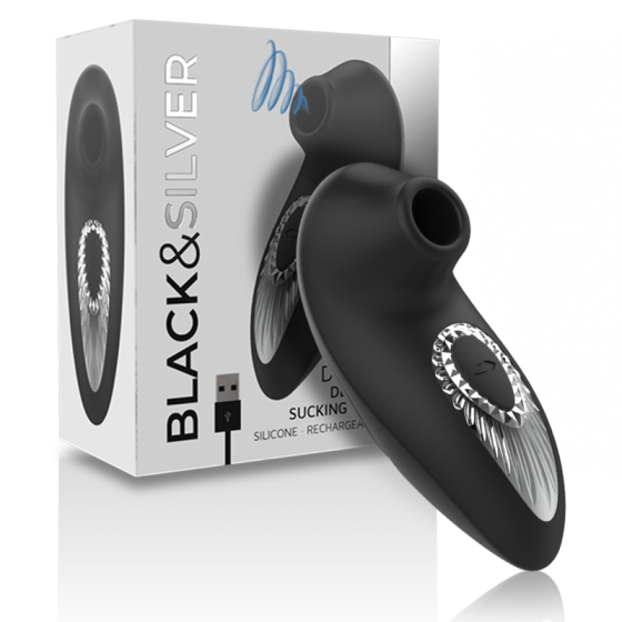 BLACK&SILVER - DRAKE DELUXE SUCKING VIBE RECHARGEABLE SILICONE BLACK BLACK&SILVER - 5