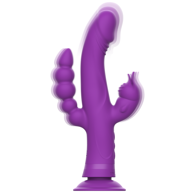 INTENSE - CASANOVA RABBIT SILICONE VIBRATOR TRIPLE MOTOR PURPLE INTENSE FUN - 3