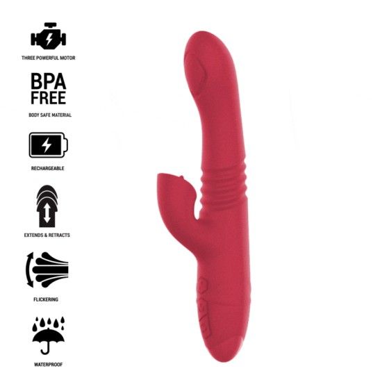 INTENSE - DUA MULTIFUNCTION RECHARGEABLE UP & DOWN VIBRATOR WITH RED TONGUE