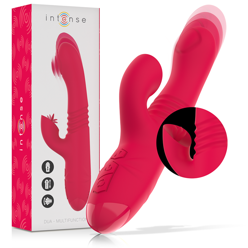 INTENSE - DUA MULTIFUNCTION RECHARGEABLE UP & DOWN VIBRATOR WITH RED TONGUE INTENSE FUN - 2