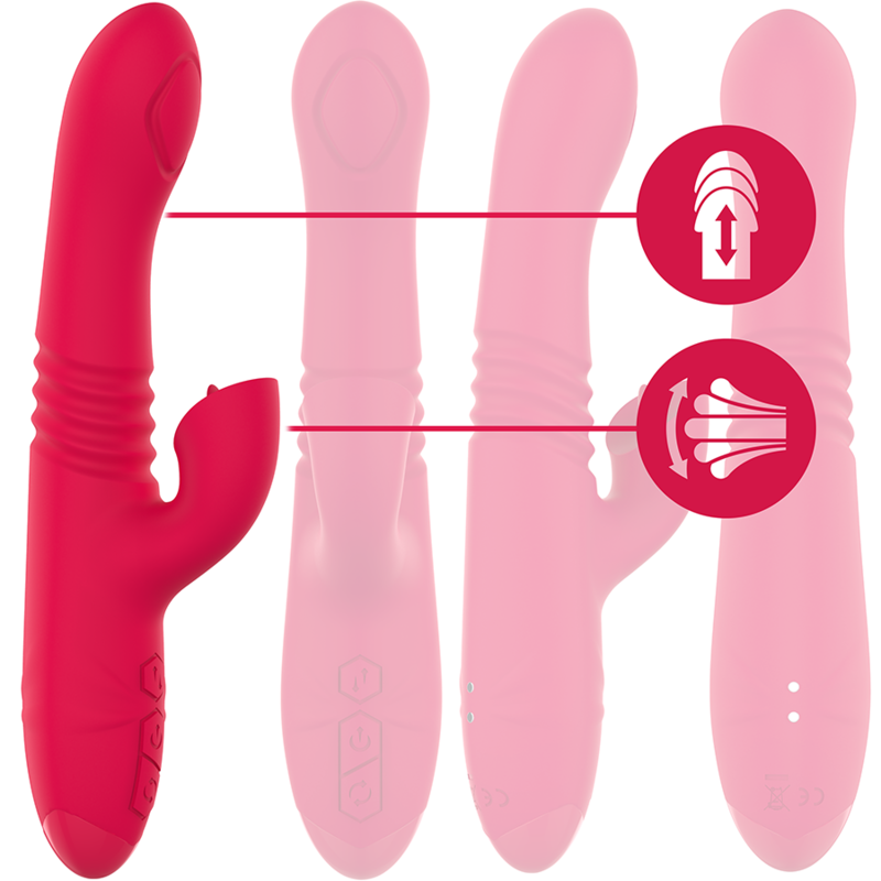 INTENSE - DUA MULTIFUNCTION RECHARGEABLE UP & DOWN VIBRATOR WITH RED TONGUE INTENSE FUN - 3