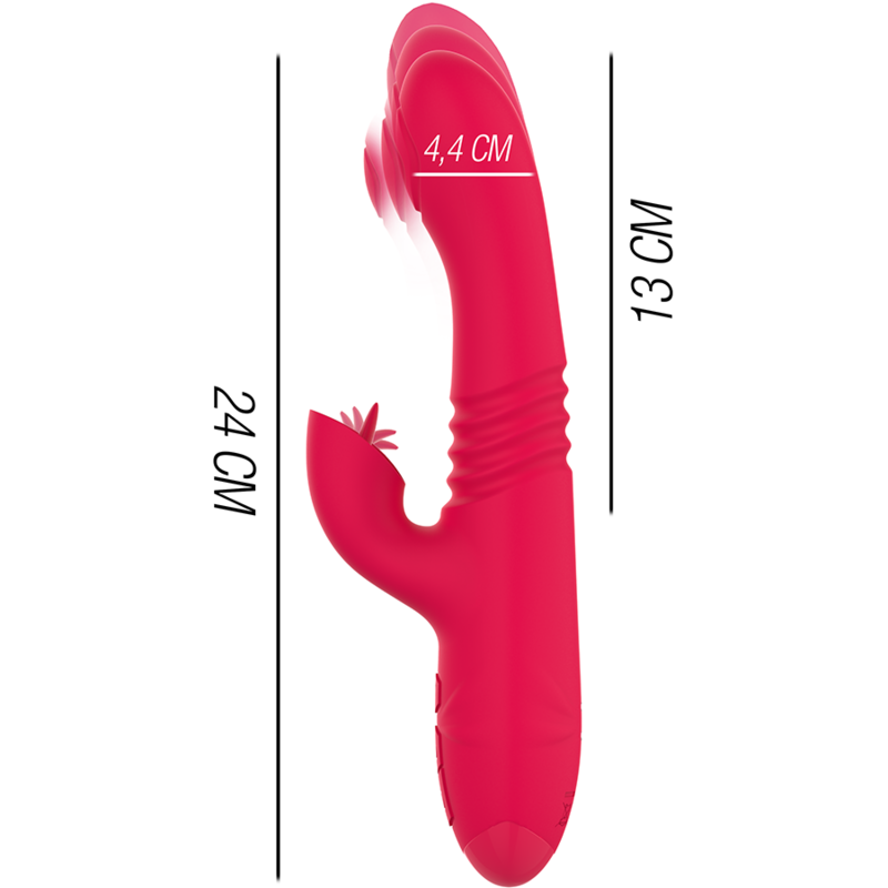 INTENSE - DUA MULTIFUNCTION RECHARGEABLE UP & DOWN VIBRATOR WITH RED TONGUE INTENSE FUN - 4