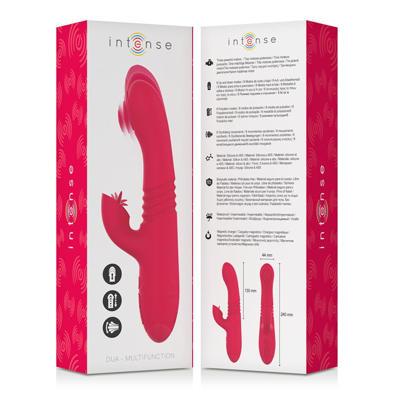 INTENSE - DUA MULTIFUNCTION RECHARGEABLE UP & DOWN VIBRATOR WITH RED TONGUE INTENSE FUN - 6