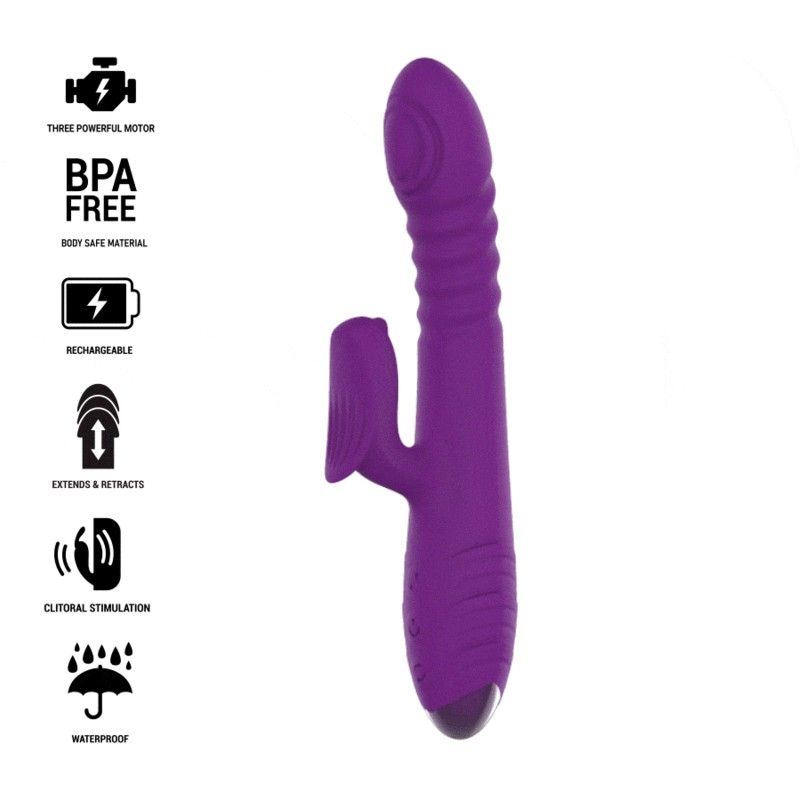 INTENSE - IGGY MULTIFUNCTION RECHARGEABLE VIBRATOR UP & DOWN WITH CLITORAL STIMULATOR PURPLE INTENSE FUN - 1
