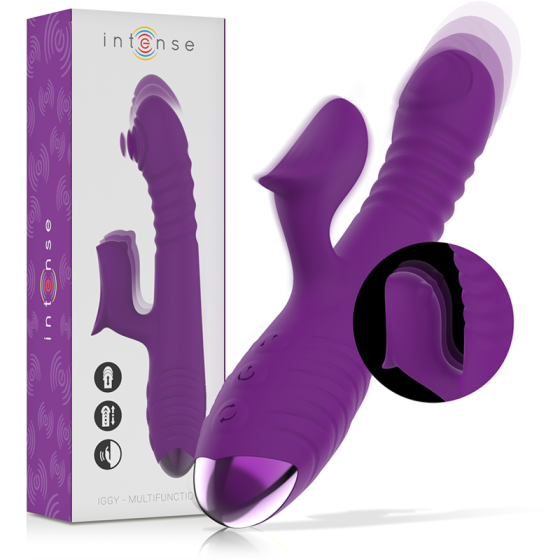 INTENSE - IGGY MULTIFUNCTION RECHARGEABLE VIBRATOR UP & DOWN WITH CLITORAL STIMULATOR PURPLE INTENSE FUN - 2
