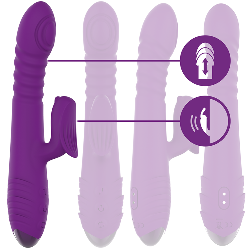 INTENSE - IGGY MULTIFUNCTION RECHARGEABLE VIBRATOR UP & DOWN WITH CLITORAL STIMULATOR PURPLE INTENSE FUN - 3