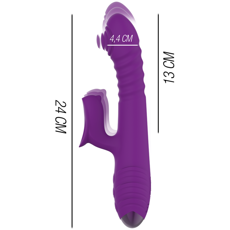 INTENSE - IGGY MULTIFUNCTION RECHARGEABLE VIBRATOR UP & DOWN WITH CLITORAL STIMULATOR PURPLE INTENSE FUN - 4
