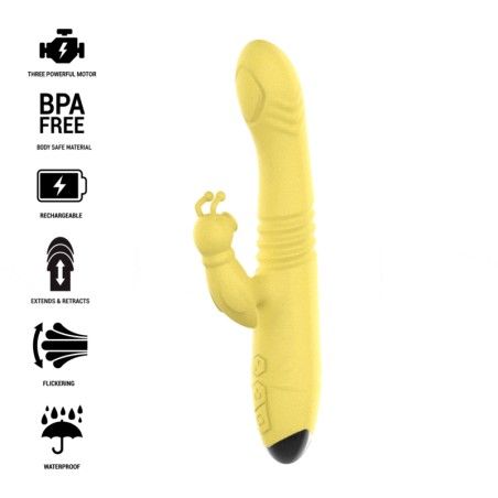 INTENSE - TOKY MULTIFUNCTION VIBRATOR UP & DOWN WITH CLITORAL STIMULATOR YELLOW
