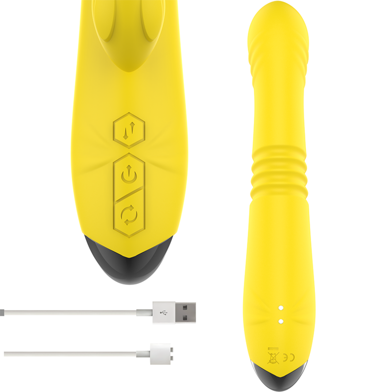 INTENSE - TOKY MULTIFUNCTION VIBRATOR UP & DOWN WITH CLITORAL STIMULATOR YELLOW INTENSE FUN - 5