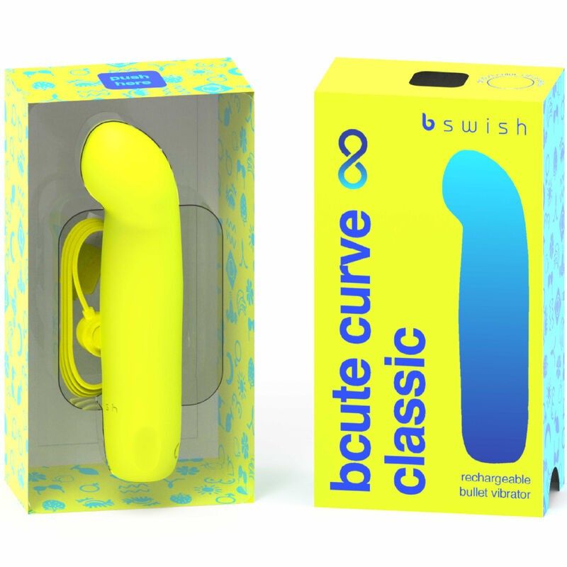 B SWISH - BCUTE CURVE INFINITE CLASSIC RECHARGEABLE SILICONE VIBRATOR YELLOW B SWISH - 2